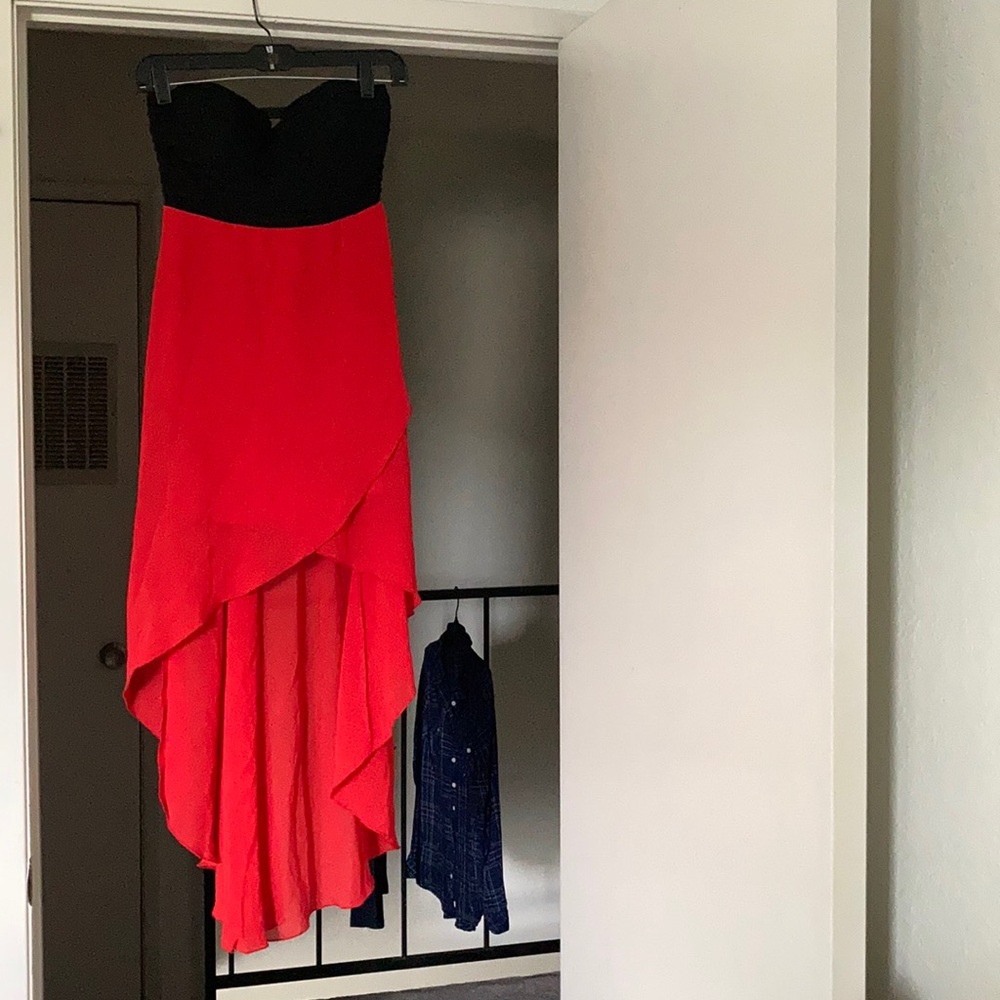 Strapless high low dress